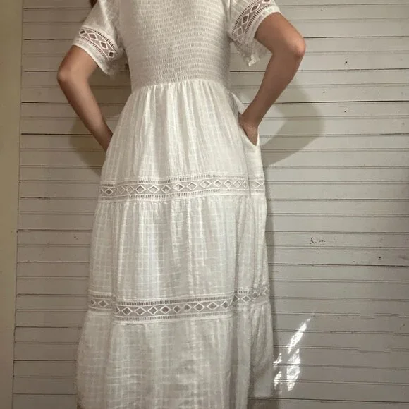 Baltic Born Loveland Geo White Lace Maxi Dress - Picture 3 of 6